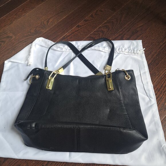 Michael Kors Chain Black Leather Tote - Picture 2 of 5